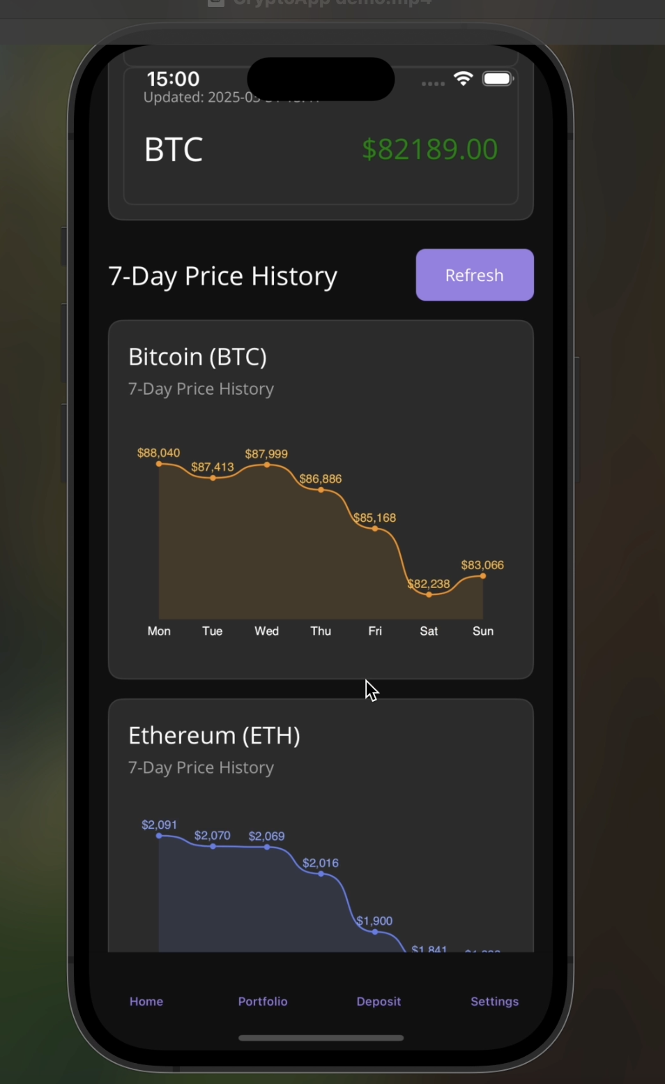 Crypto Portfolio Mobile App
